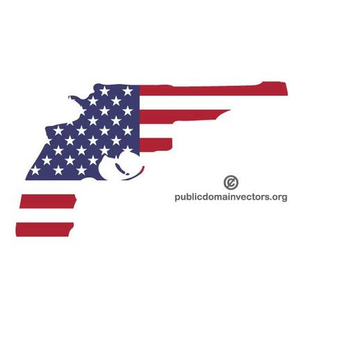 미국 국기와 총
