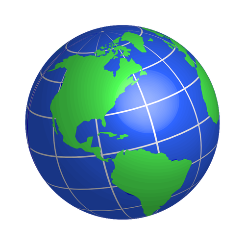 Pohjois- ja Etelä-Amerikan maapallon vektorikuva