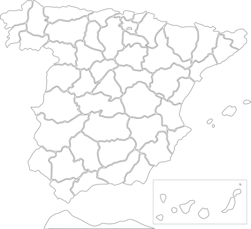 Províncias de desenho vetorial de Espanha