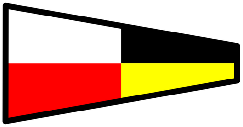 Vektorový obrázek zužující vlajky na lodi