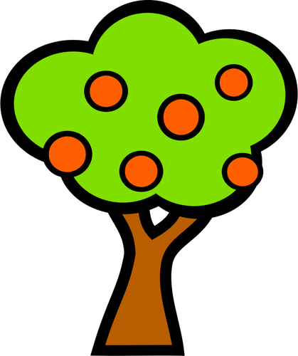 만화에 대 한 오렌지 나무의 벡터 그래픽