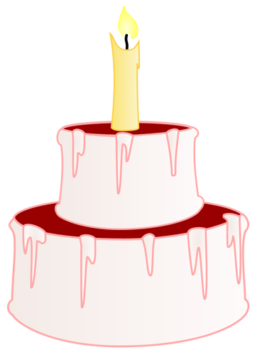 Gâteau avec illustration vectorielle de bougie