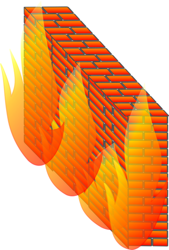 Firewall fotorealista para computadora redes vector de la imagen
