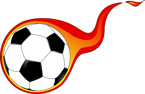 Grafica vectoriala de flăcări mingea de fotbal