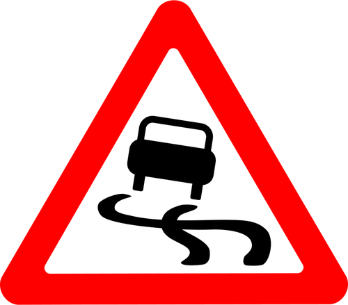 Kluzké vozovce vektor roadsign