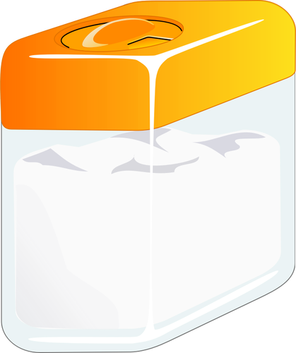 Sugarbox met oranje deksel vector afbeelding