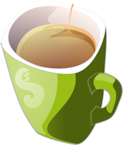 Vector clip art of green mug of tea