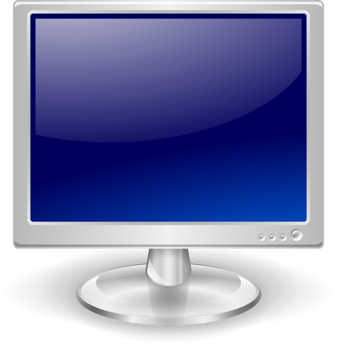 Sinisen LCD-näytön vektorikuva