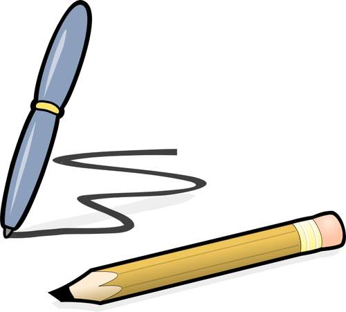 Grafit creion şi stilou ilustraţia vectorială