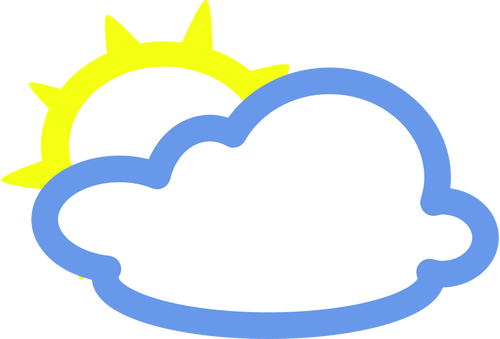 कुछ धूप मौसम प्रतीक वेक्टर छवि के साथ हल्के बादलों