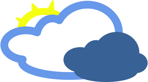 曇りで一部太陽天気シンボル ベクトル画像