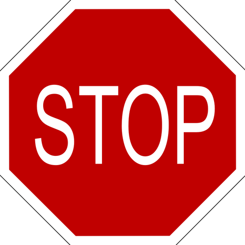 Vector illustration of a warning STOP sign