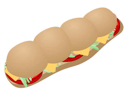 Illustrazione vettoriale di panino sottomarino