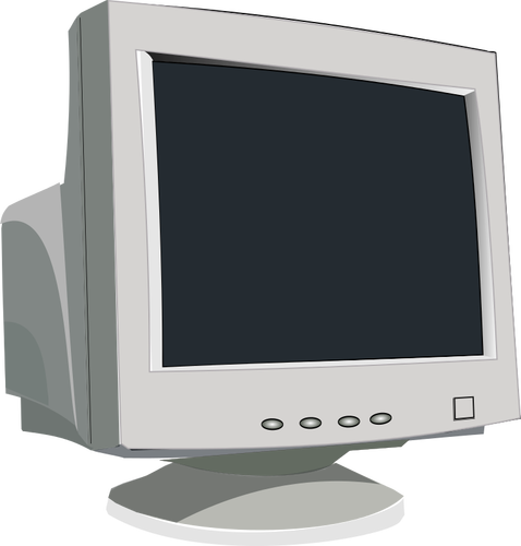 Gráficos vetoriais um monitor de computador CRT velho