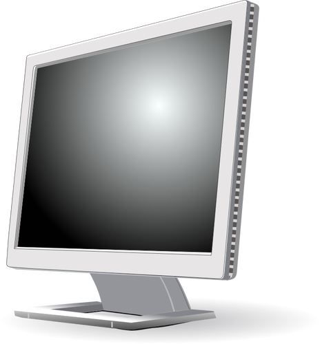 Graustufen-Computer-Flachbildschirm-Vektor-Bild