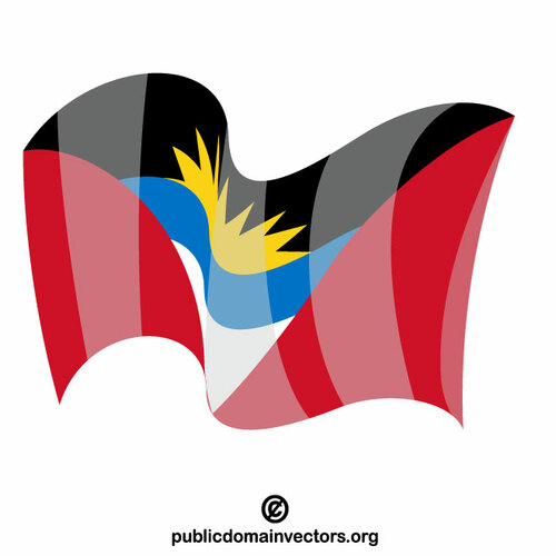 Flaga stanu Antigua i Barbuda powiewa