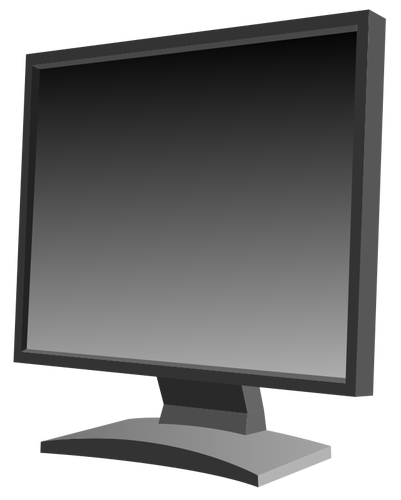 Black flat screen LCD monitor vector image
