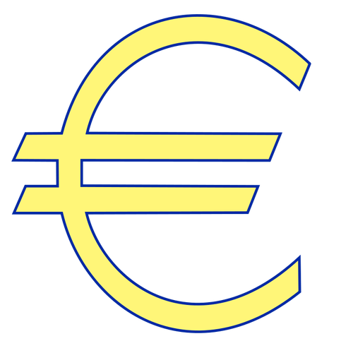 Soldi euro simbolo vettoriale