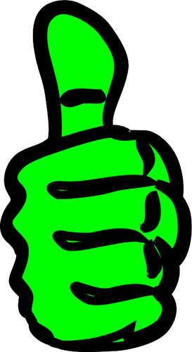 Vektorgrafikk utklipp av sterk grønn hånd tommelen opp