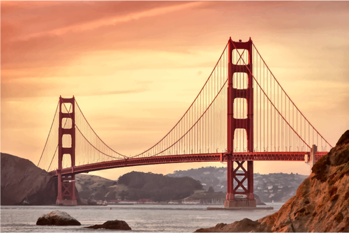 San Francisco गोल्डन गेट ब्रिज वेक्टर छवि