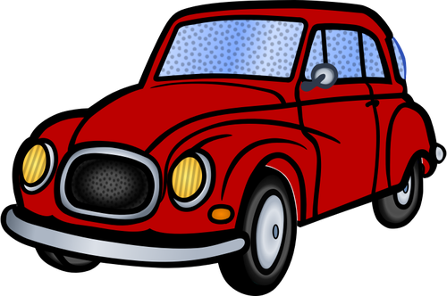 Illustration vectorielle de vieille voiture rouge