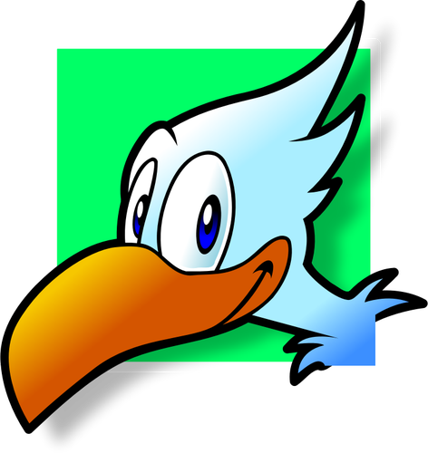 Simple bird avatar vector clip art