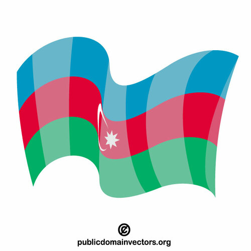 Azerbajdzjans statsflagga vågig effekt