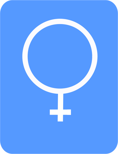 رسم متجه من علامة مرحاض المرأة الزرقاء الحديثة