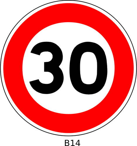 Vectorillustratie van 30 snelheid beperking verkeersbord