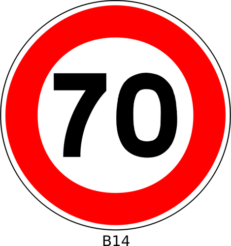 Image vectorielle de 70 panneau de signalisation de limitation de vitesse