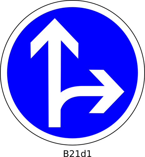 直的和右的方向道路标志矢量图像
