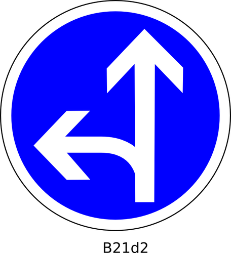 Rakt, vänster riktning vägskylt vektor bild