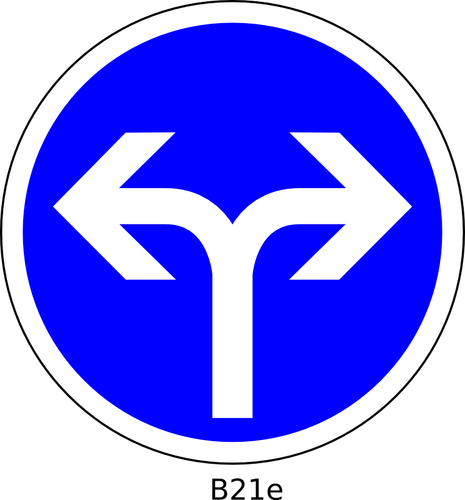 ימינה או שמאלה לכיוון הכביש בלבד סימן בתמונה וקטורית