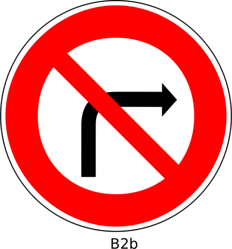 Geen recht draai verkeer volgorde teken vector illustraties