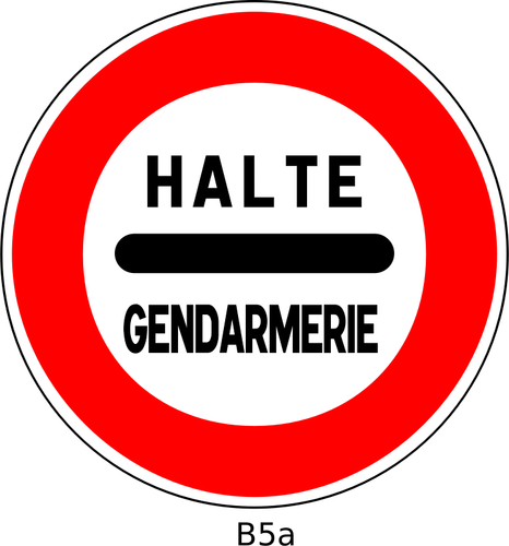 Vektor gambar tanda berhenti perbatasan Perancis polisi lalu lintas