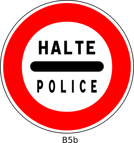 Vector graphics of stop border police traffic sign