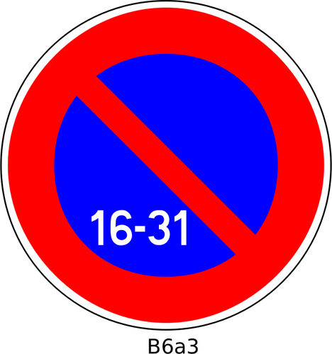 Векторное изображение парковки, запрещается 16СТ до 31 месяца французский дорожный знак