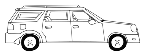 Ein Schrägheck Auto-Vektor-Grafik-illustration
