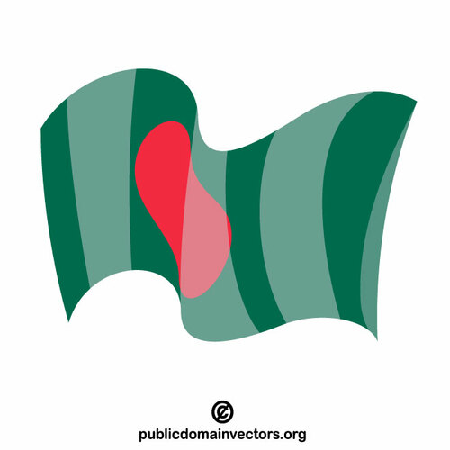 Волнистый эффект государственного флага Бангладеш