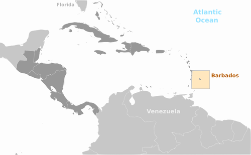 Mapa de ubicación de Barbados