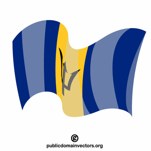 Bandiera dello stato delle Barbados che sventola
