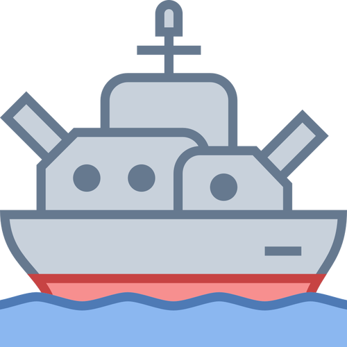 سفينة حربية ملونة رسم