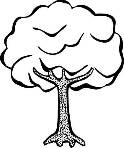LineArt-Vektor-ClipArt-Grafik eines Baumes