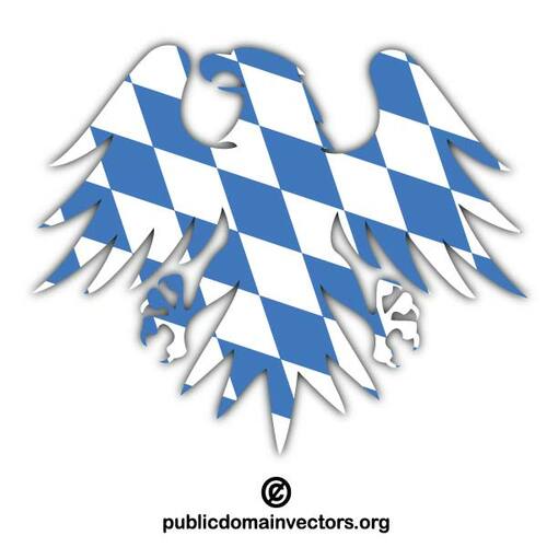 शिखा के साथ Bavaria का ध्वज
