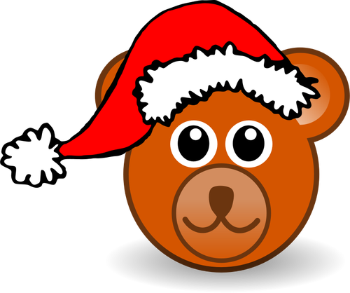 Мишка с Рождества шляпу векторное изображение