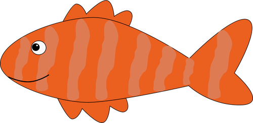 Oranssi raidallinen kalavektorikuva