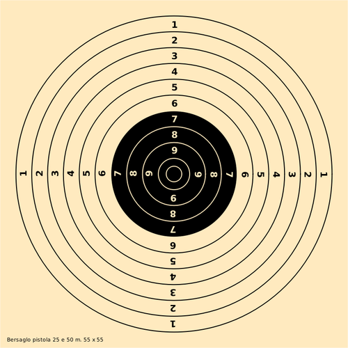 Kula 25-50m, strzelanie cel ilustracji wektorowych