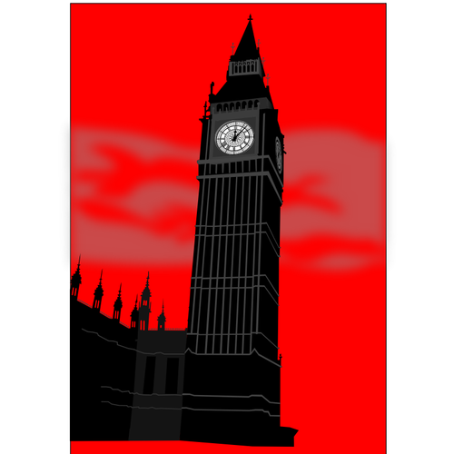 Big Ben torni Lontoon vektorikuvassa