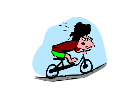 Vectorul de motociclist desene animate