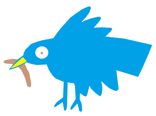 Vektor ClipArt färgade fjädrar fågel med skägg